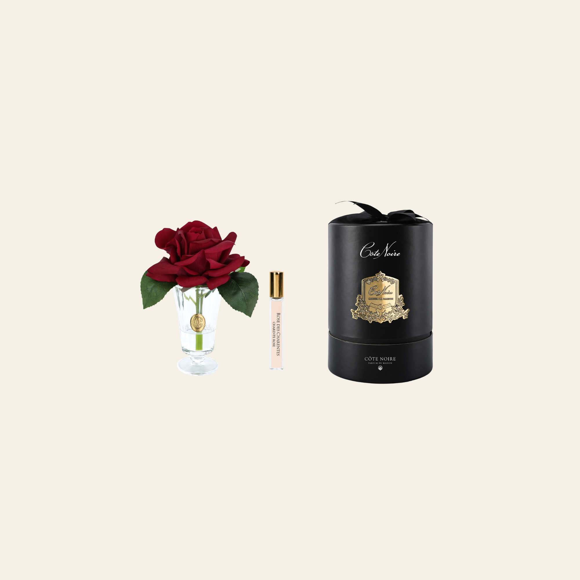 موزع عطر فاخر مع وردة Charente Rose بلون Carmine Red