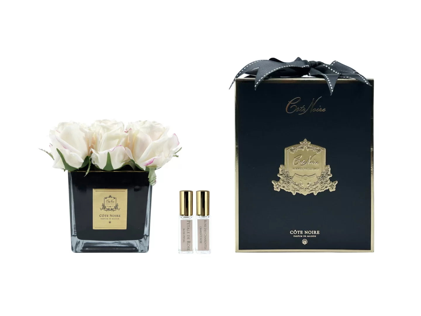 موزّع عطر 9 وردات PINK BLUSH في وعاء أسود