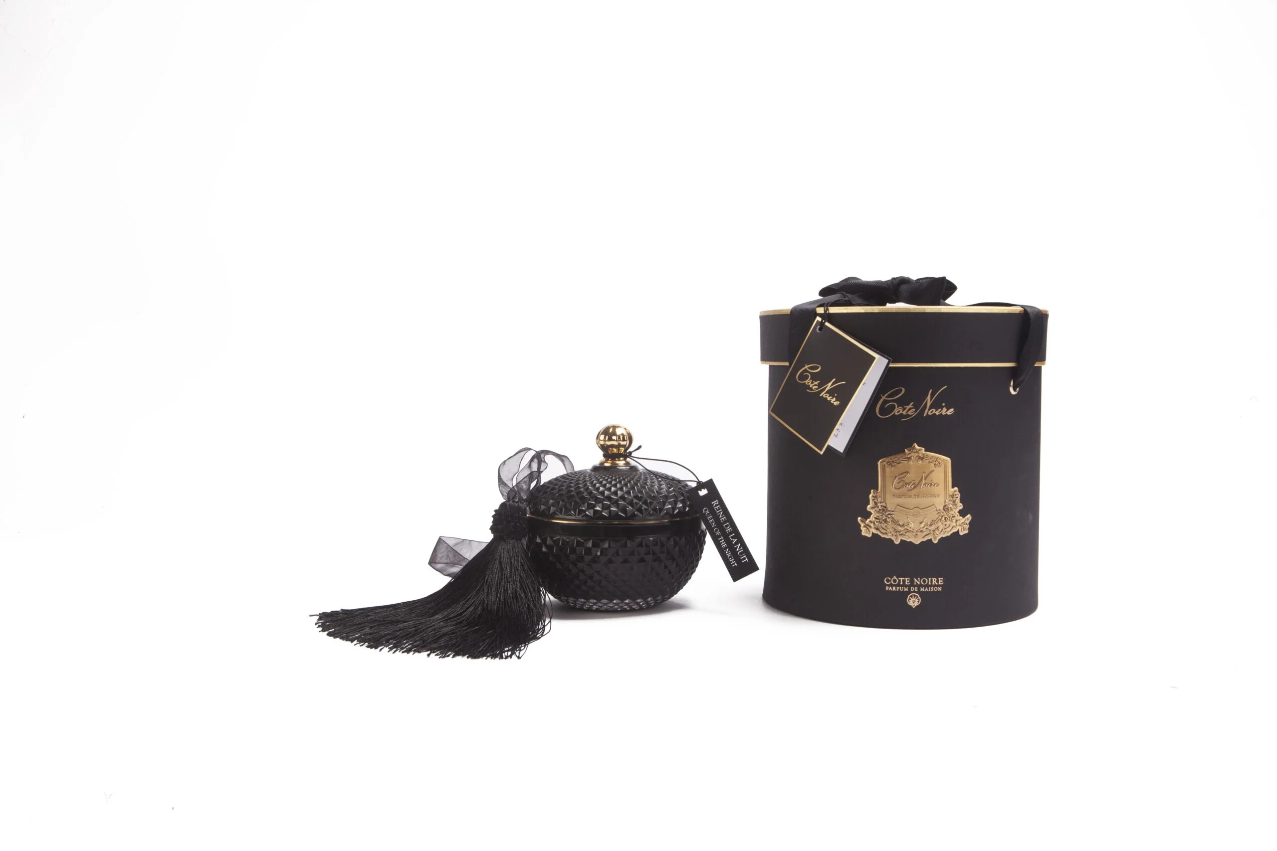 شمعة فاخرة دائرية ART DECO – أسود