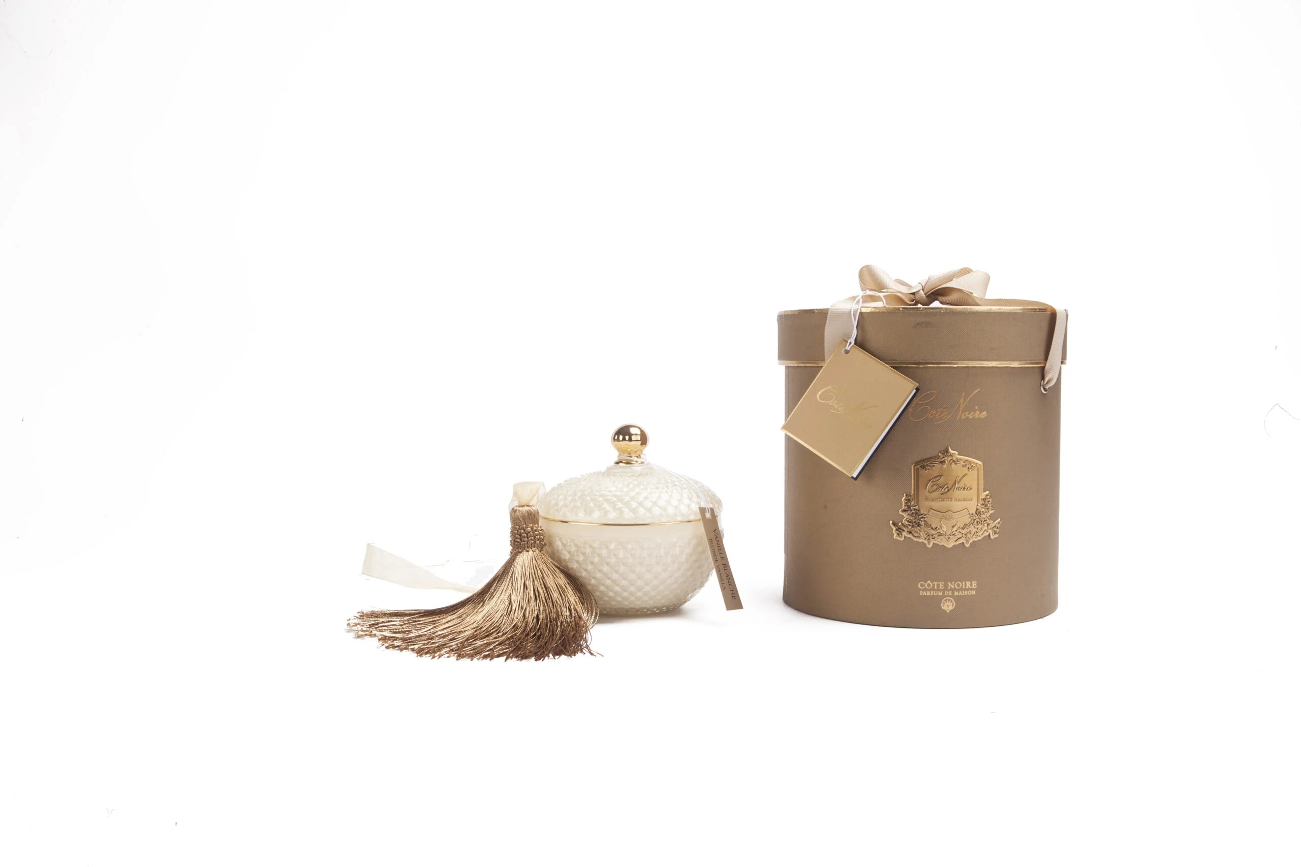 شمعة فاخرة دائرية ART DECO – كريم