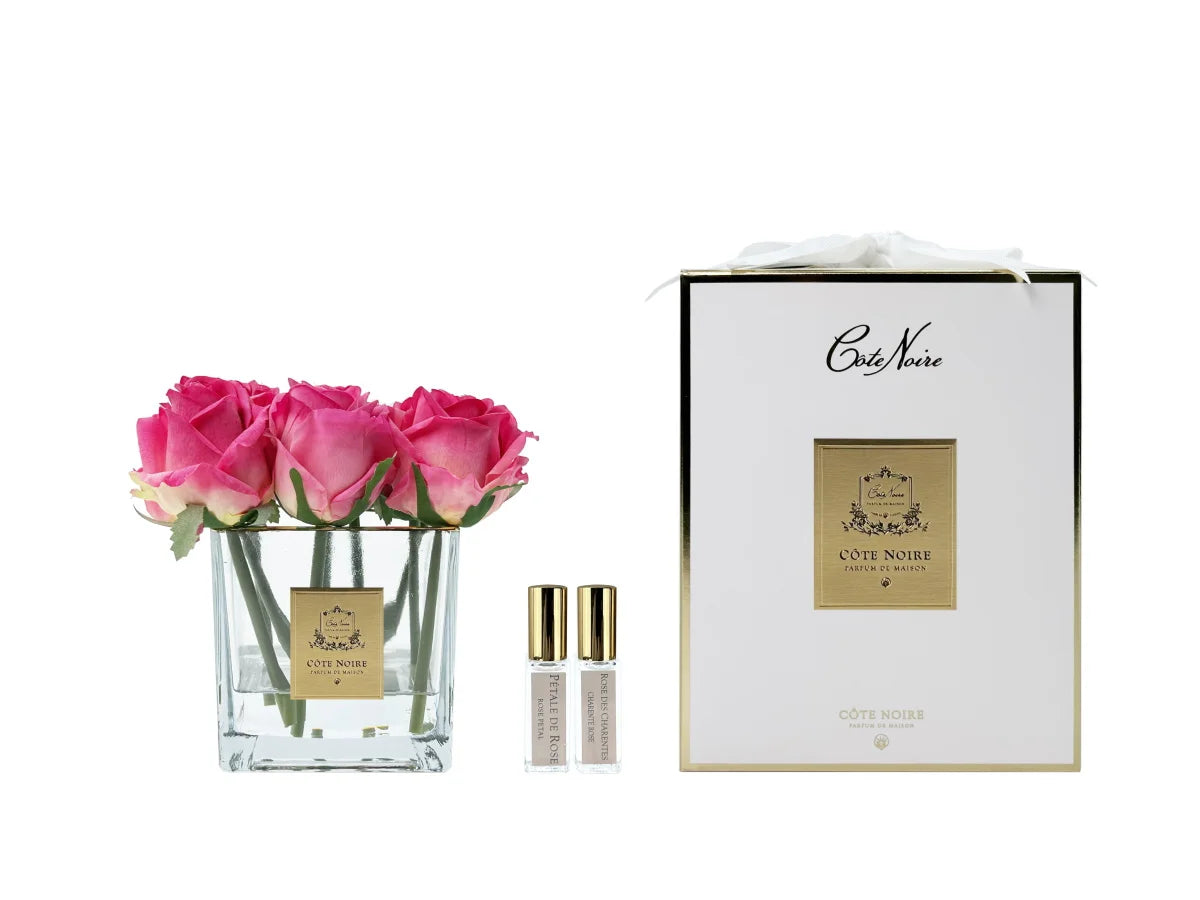 موزّع عطر 9 وردات MAGENTA في وعاء شفاف