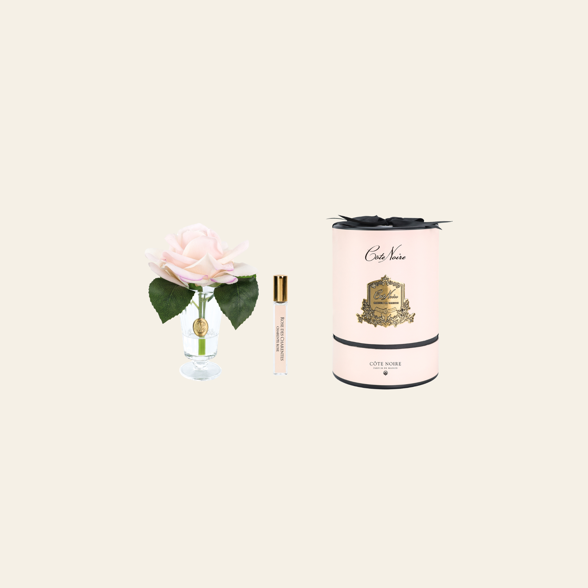 موزع عطر فاخر مع وردة Charente Rose بلون Champagne Pink