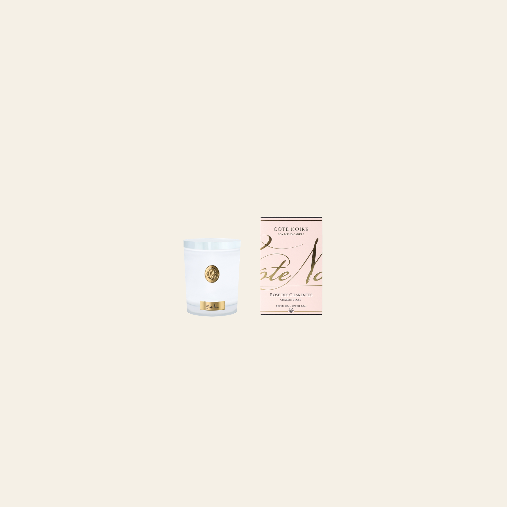 شمعة عطرية متوسطة بيضاء CHARENTE ROSE | COTE NOIRE (185 غرام)