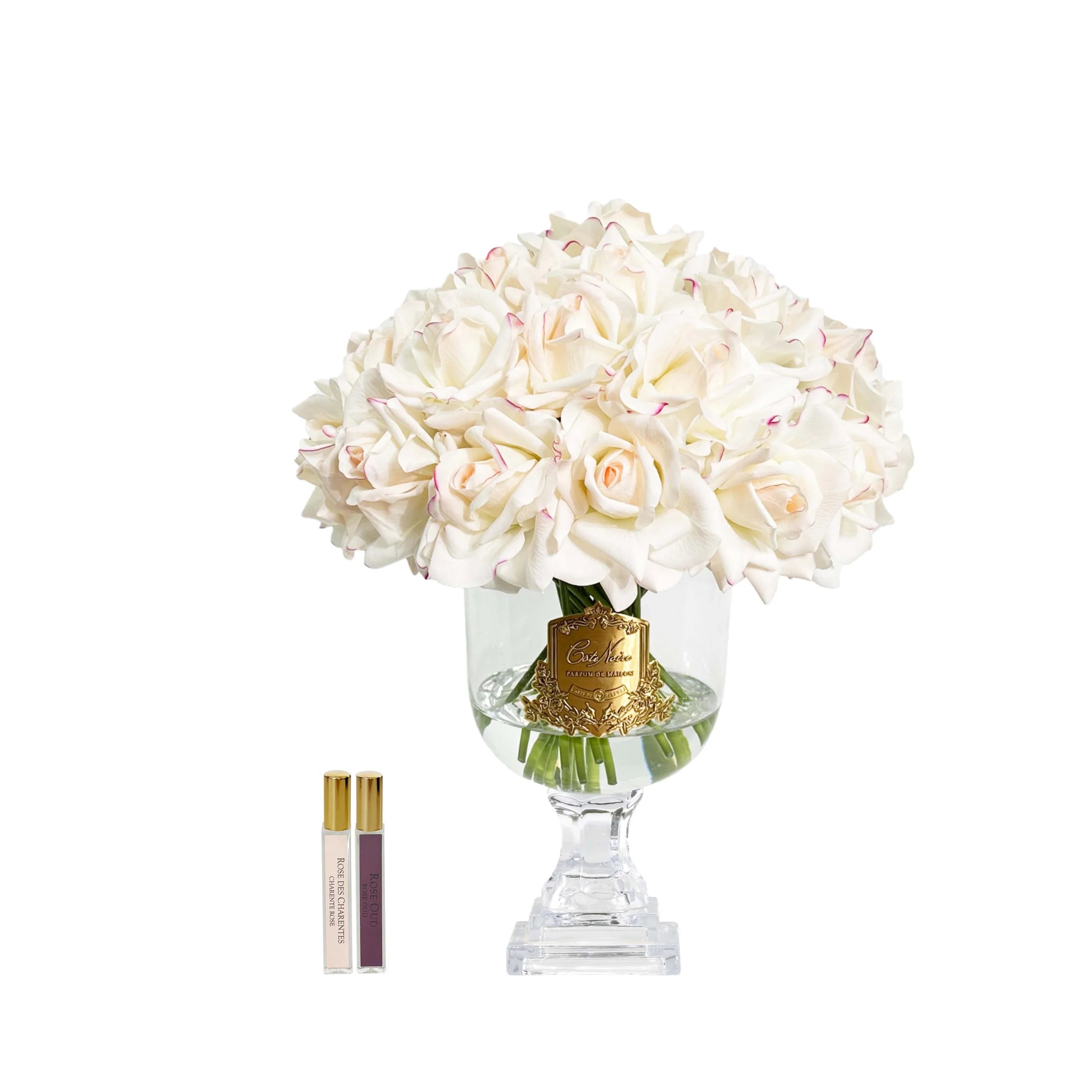 ورد PINK BLUSH في كأس كريستال